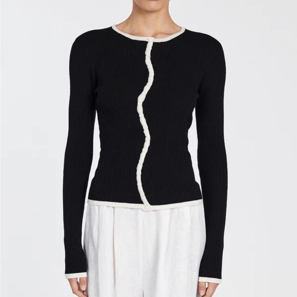 EUC DISSH LUCILLE BLACK CONTRAST CARDIGAN